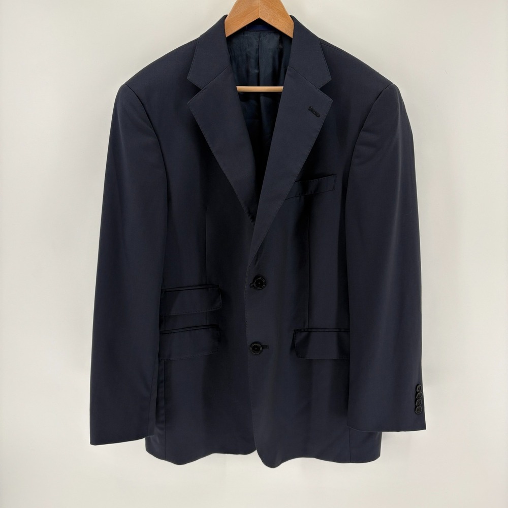 Daniel Cremieux Loro Piana Blazer Men 48R Blue 100% Wool 2-Button Jacket Italy